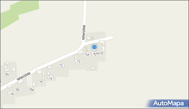 Wierzbie, Wierzbie, 71, mapa Wierzbie