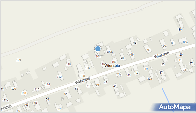 Wierzbie, Wierzbie, 104, mapa Wierzbie