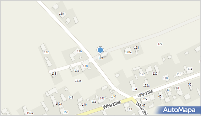 Wierzbie, Wierzbie, 126, mapa Wierzbie