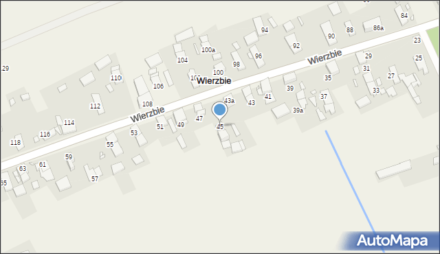 Wierzbie, Wierzbie, 45, mapa Wierzbie