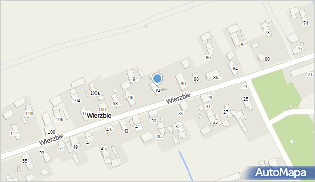 Wierzbie, Wierzbie, 92, mapa Wierzbie