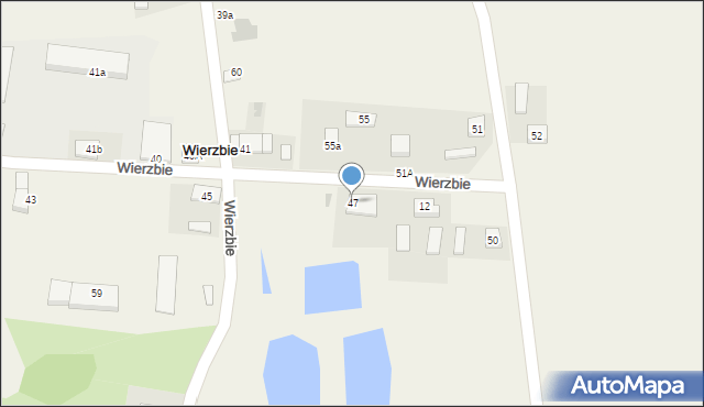 Wierzbie, Wierzbie, 47, mapa Wierzbie