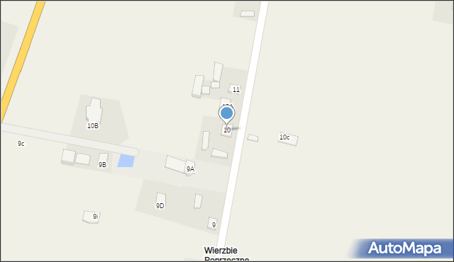 Wierzbie, Wierzbie, 10, mapa Wierzbie
