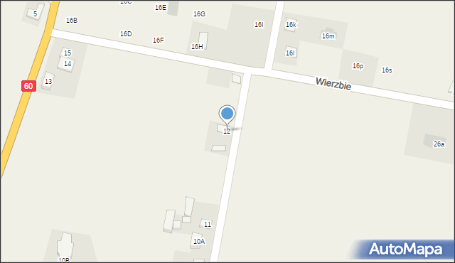 Wierzbie, Wierzbie, 12, mapa Wierzbie