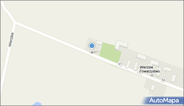 Wierzbie, Wierzbie, 68, mapa Wierzbie