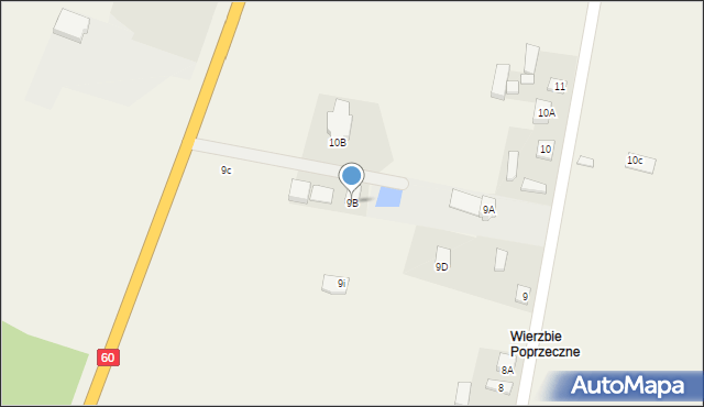 Wierzbie, Wierzbie, 9B, mapa Wierzbie