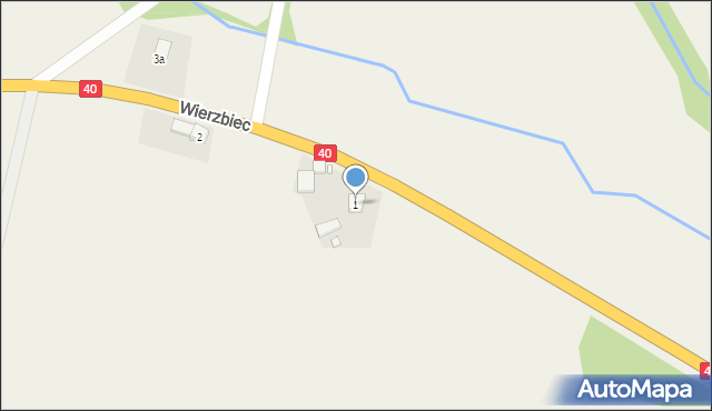 Wierzbiec, Wierzbiec, 1, mapa Wierzbiec