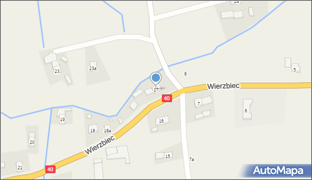 Wierzbiec, Wierzbiec, 17, mapa Wierzbiec