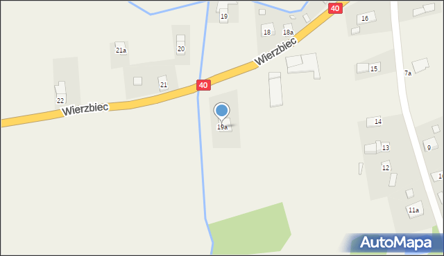 Wierzbiec, Wierzbiec, 19a, mapa Wierzbiec