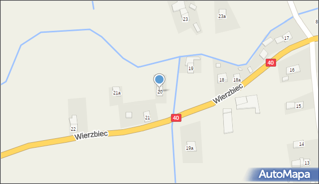 Wierzbiec, Wierzbiec, 20, mapa Wierzbiec