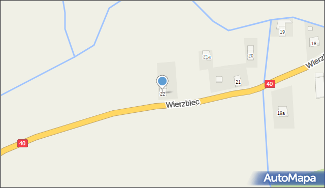 Wierzbiec, Wierzbiec, 22, mapa Wierzbiec