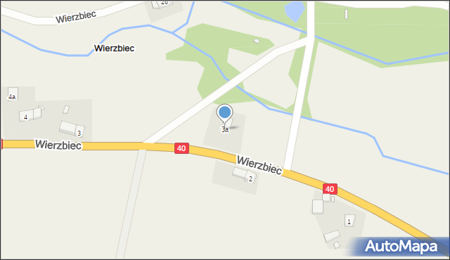 Wierzbiec, Wierzbiec, 3a, mapa Wierzbiec