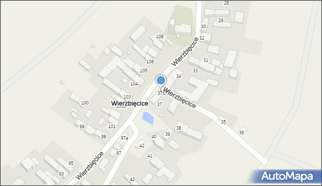 Wierzbięcice, Wierzbięcice, 37B, mapa Wierzbięcice