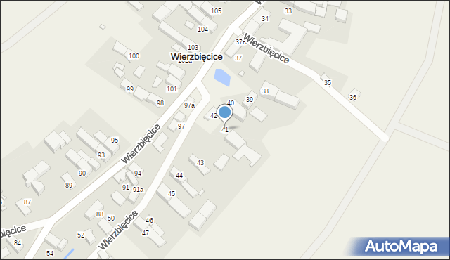 Wierzbięcice, Wierzbięcice, 41, mapa Wierzbięcice