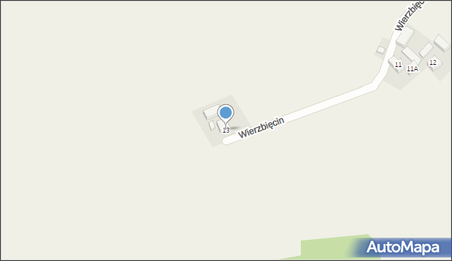 Wierzbięcin, Wierzbięcin, 13, mapa Wierzbięcin
