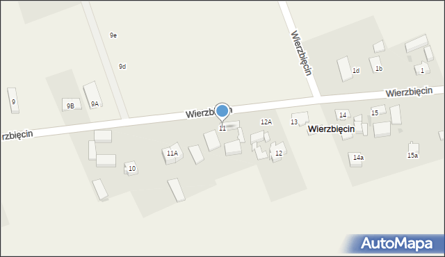 Wierzbięcin, Wierzbięcin, 11, mapa Wierzbięcin