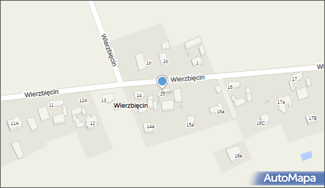 Wierzbięcin, Wierzbięcin, 15, mapa Wierzbięcin