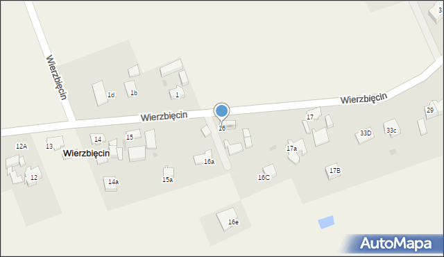 Wierzbięcin, Wierzbięcin, 16, mapa Wierzbięcin