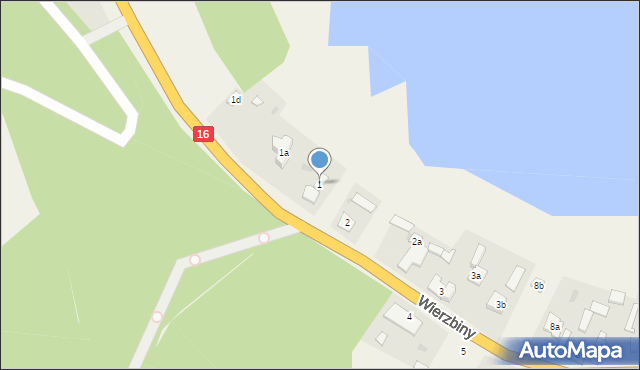 Wierzbiny, Wierzbiny, 1, mapa Wierzbiny