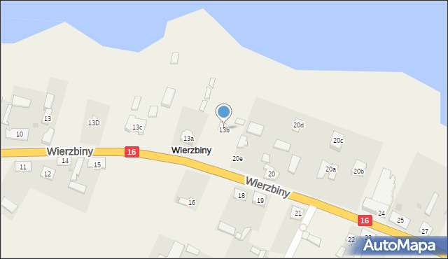 Wierzbiny, Wierzbiny, 13b, mapa Wierzbiny