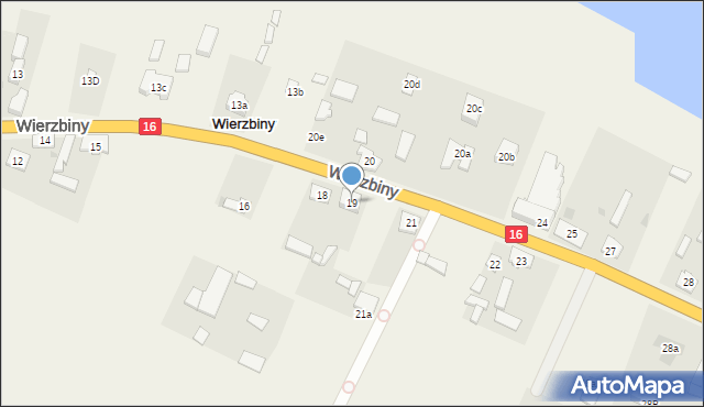 Wierzbiny, Wierzbiny, 19, mapa Wierzbiny