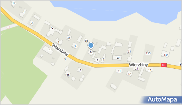 Wierzbiny, Wierzbiny, 8a, mapa Wierzbiny