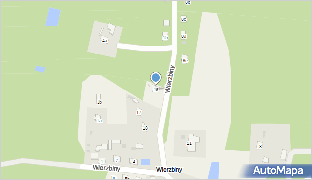 Wierzbiny, Wierzbiny, 16, mapa Wierzbiny