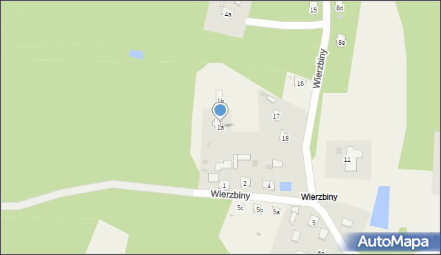 Wierzbiny, Wierzbiny, 1a, mapa Wierzbiny