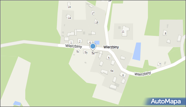 Wierzbiny, Wierzbiny, 5a, mapa Wierzbiny