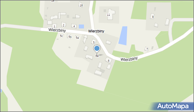 Wierzbiny, Wierzbiny, 6a, mapa Wierzbiny