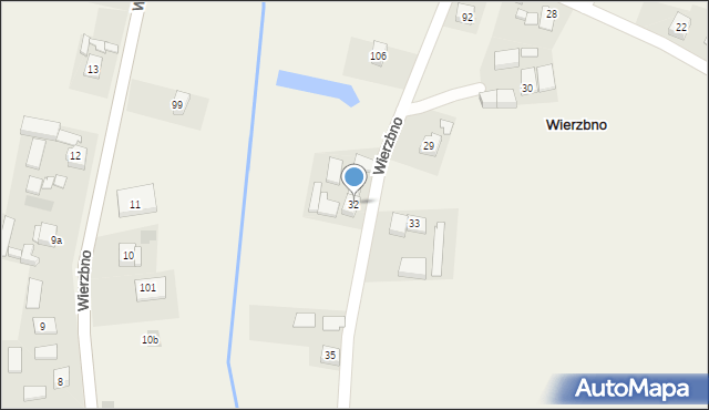 Wierzbno, Wierzbno, 32, mapa Wierzbno