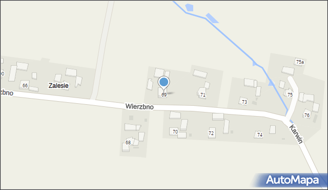 Wierzbno, Wierzbno, 69, mapa Wierzbno