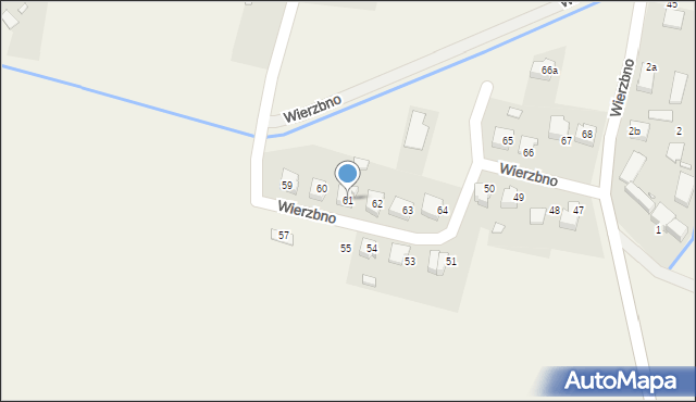 Wierzbno, Wierzbno, 61, mapa Wierzbno