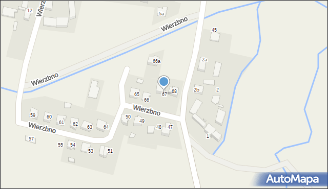 Wierzbno, Wierzbno, 67, mapa Wierzbno