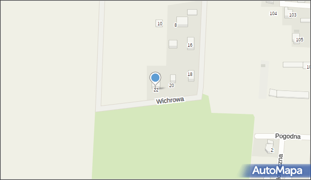 Wierzbno, Wichrowa, 22, mapa Wierzbno