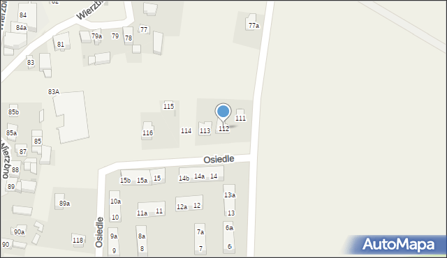 Wierzbno, Wierzbno, 112, mapa Wierzbno