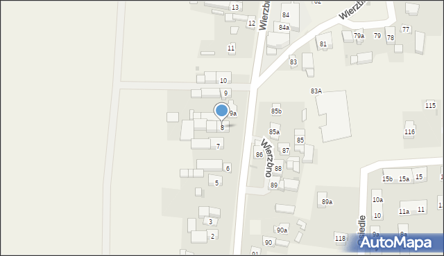 Wierzbno, Wierzbno, 8, mapa Wierzbno