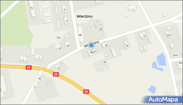 Wierzbno, Wierzbno, 36a, mapa Wierzbno