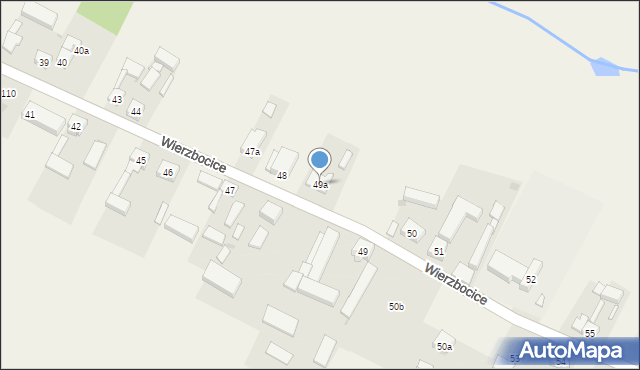 Wierzbocice, Wierzbocice, 49a, mapa Wierzbocice