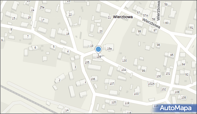 Wierzbowa, Wierzbowa, 129, mapa Wierzbowa