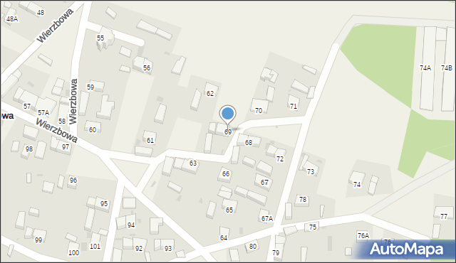 Wierzbowa, Wierzbowa, 69, mapa Wierzbowa