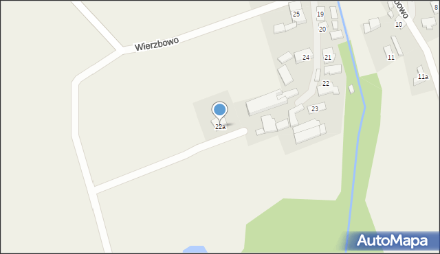 Wierzbowo, Wierzbowo, 22a, mapa Wierzbowo