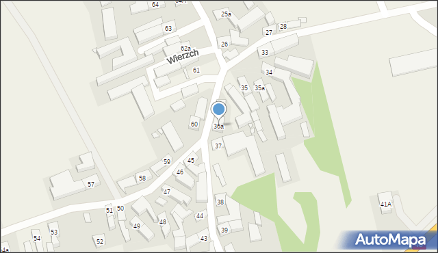 Wierzch, Wierzch, 36a, mapa Wierzch
