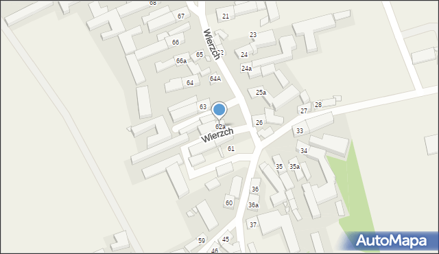 Wierzch, Wierzch, 62a, mapa Wierzch