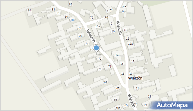 Wierzch, Wierzch, 73a, mapa Wierzch
