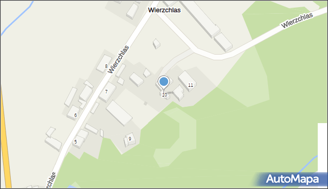 Wierzchlas, Wierzchlas, 10, mapa Wierzchlas