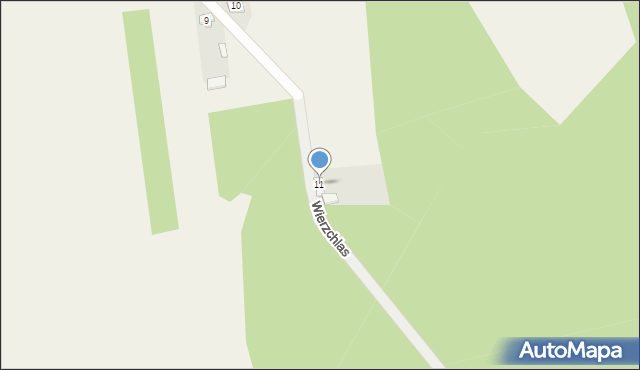 Wierzchlas, Wierzchlas, 11, mapa Wierzchlas