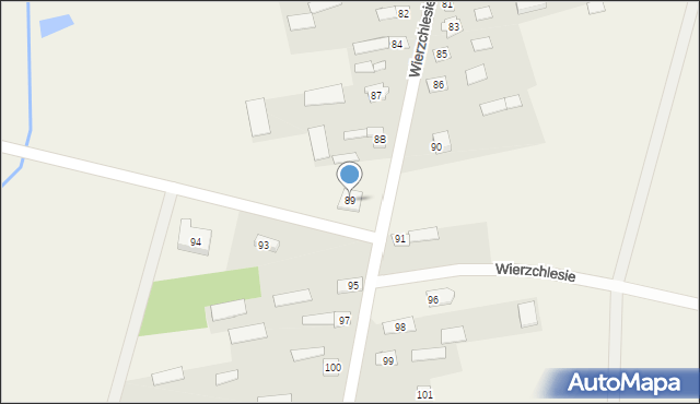 Wierzchlesie, Wierzchlesie, 89, mapa Wierzchlesie