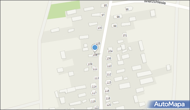 Wierzchlesie, Wierzchlesie, 108, mapa Wierzchlesie