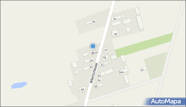 Wierzchlesie, Wierzchlesie, 58, mapa Wierzchlesie